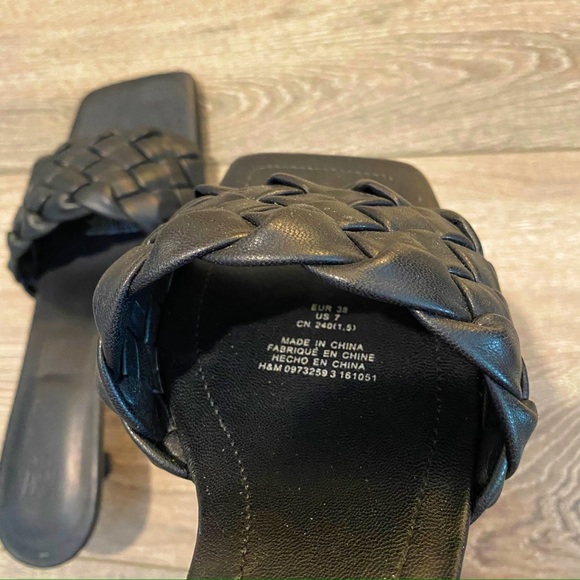 H&M black braided heel sandals - Picture 5 of 7